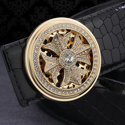 荒野牛家旗舰店的优惠券大全—会旋转时来运转皮带男士真皮平滑扣腰带