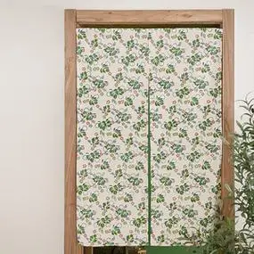 复古田园布艺门帘隔断半帘布帘洗衣机通用遮挡拉帘阳台防晒遮阳布