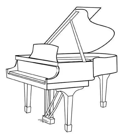 三角钢琴图片小女孩弹钢琴简笔画图片小女孩弹钢琴儿童绘画图集