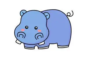 河马简笔画彩色幼儿