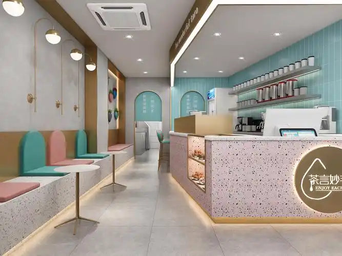 奶茶店设计装修设计室内设计效果图设计