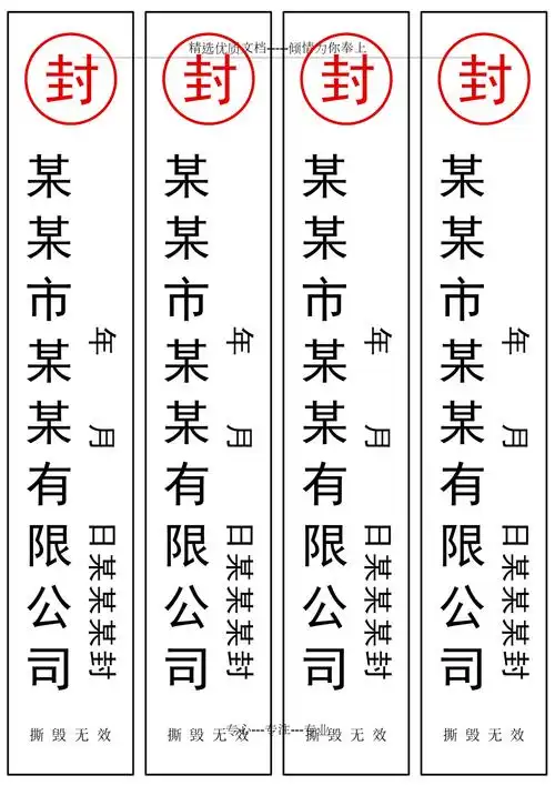 封条格式标准a4打印版