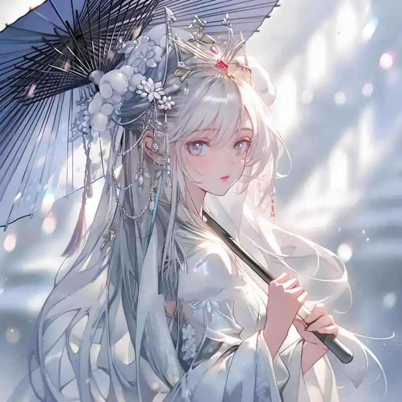 撑伞小姐姐,美吗?|古风女生头像