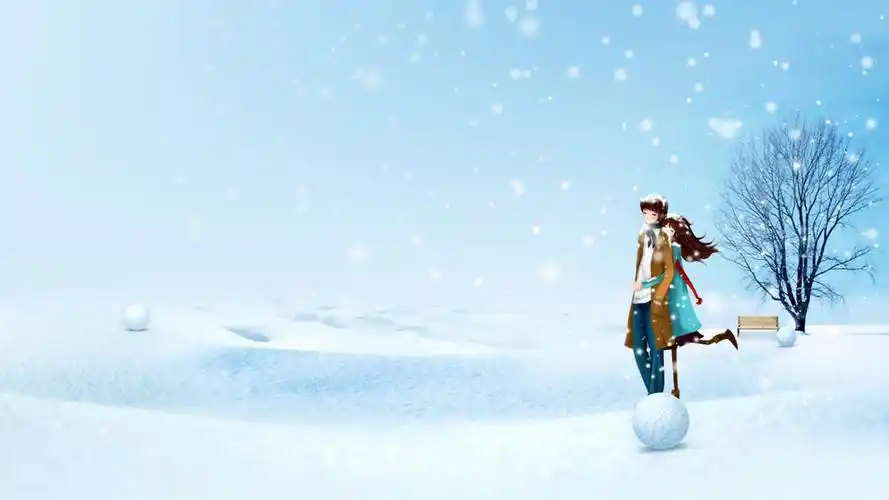 浪漫,情侣,爱情,卡通,雪景,你身上的温暖壁纸