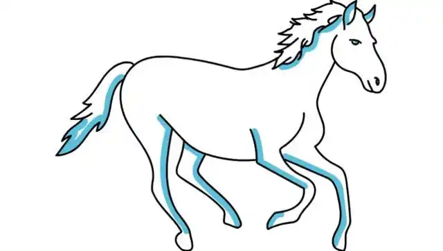 育儿简笔画奔跑的马儿,亲子绘画素材,附视频教程