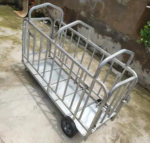 带把手可抬称猪笼子卖猪笼收肥猪用装猪笼仔猪转运车可拆卸养猪床 带