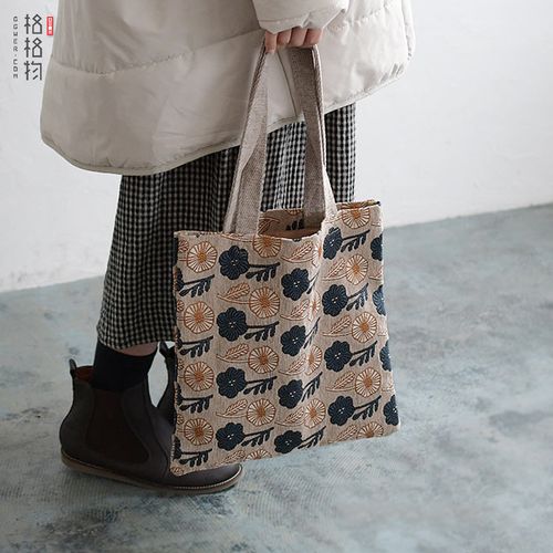 日本bisque正品kukka lokki系列立体花纹手提袋单肩包布包女包