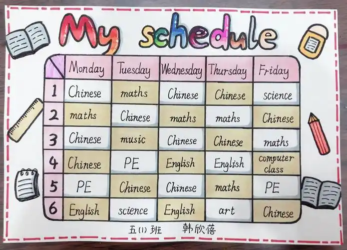 英文课程表@一个合格的生活小助手的动态