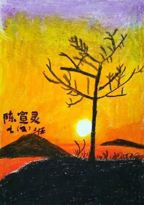 2017年茂名市新世纪学校初一(2)班色彩风景作业