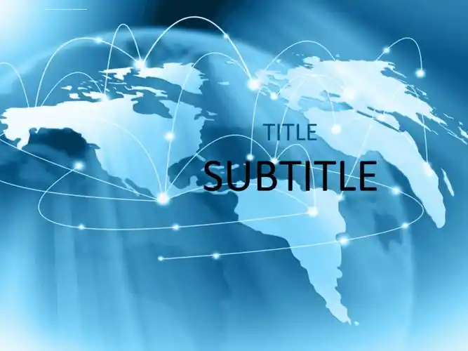 ppt经典模板蓝色简约大气世界地图背景商务或其他用途ppt模板