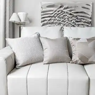 软装靠垫沙发靠枕客厅办公室北欧冰川灰浅灰色抱枕套现代简约风格