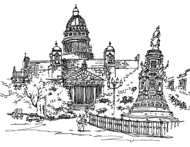 建筑手绘,欧式教堂