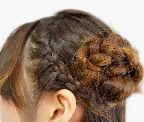 侧麻花辫盘发教程图解