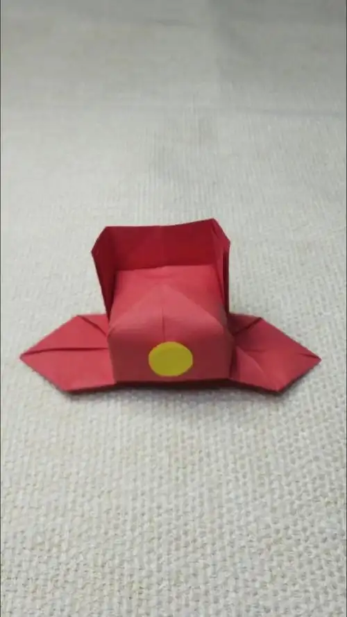 手工折纸:一顶官帽