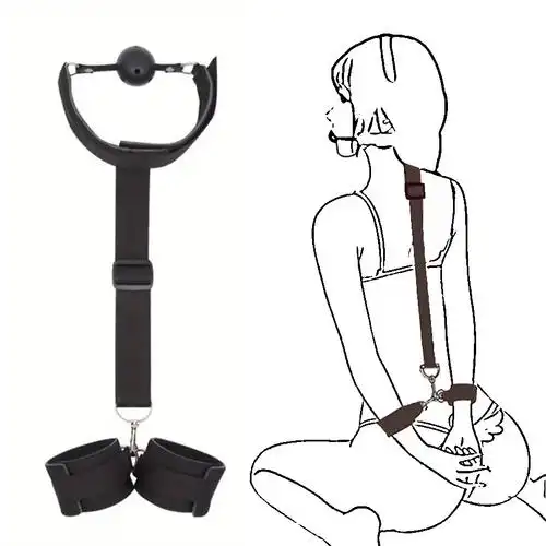 反背手铐脖铐上身束缚捆绑带夫妻性爱另类调情玩具成人情趣用品