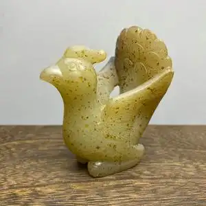 唐宋时期白玉凤鸟古玉圆雕摆件高古玉老玉和田玉古董把件动物玉饰