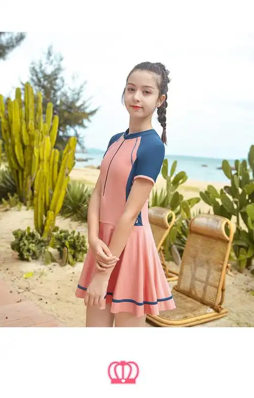 迪士尼旗舰泡温泉度假泳衣女童中大童2022新女孩初中学生泳装少女