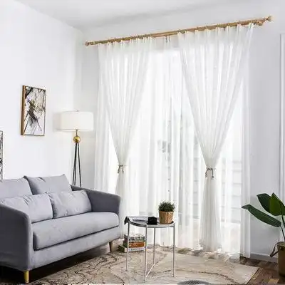 客厅沙窗帘布纱现代简约图片
