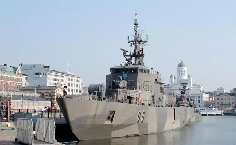 资料图:图为芬兰海军"哈曼马"级(h01meenmaa-class)布雷舰二号舰"