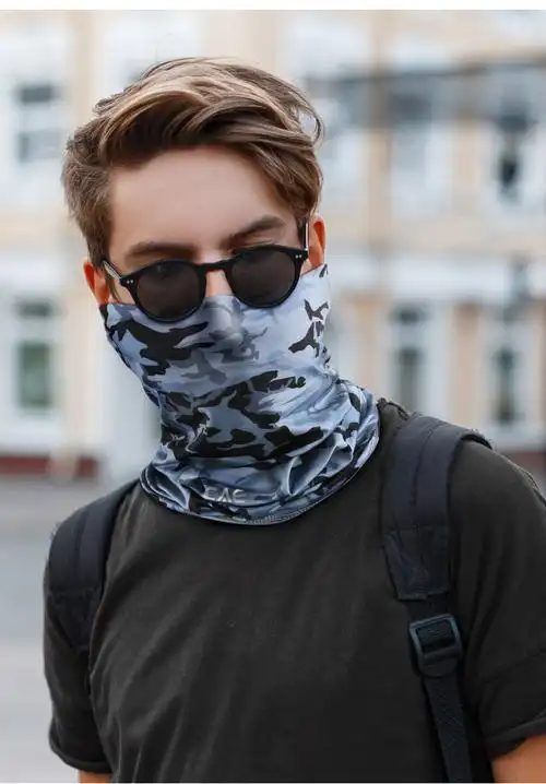 防晒男冰丝夏季夏薄款防紫外线护颈夏天面罩围脖脖套迷彩cae的潮牛奶