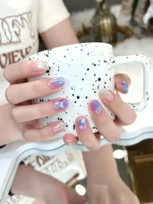 梦幻星空紫色美甲我的少女心呀