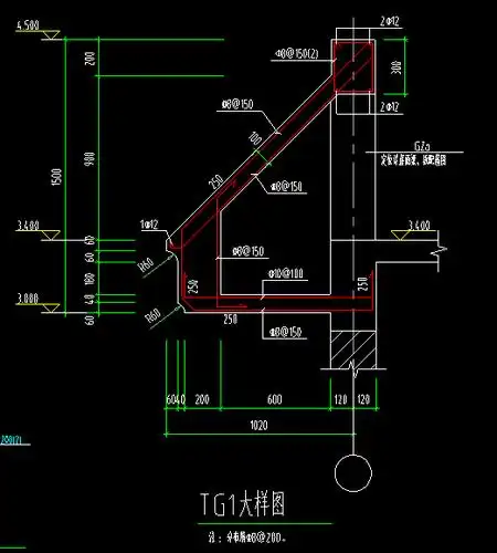 请问这个天沟大样图下面的分布筋用布置吗如果用要怎么画呢
