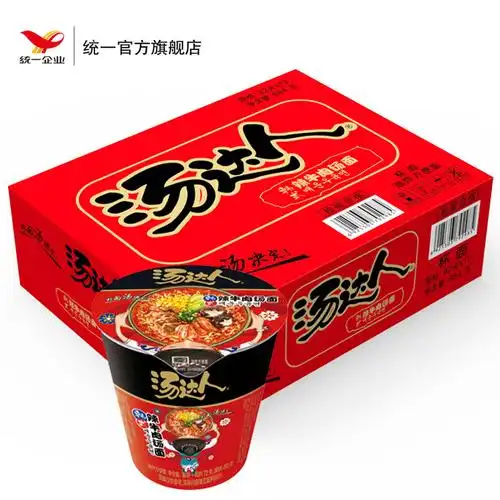 统一汤达人 韩式辣牛肉杯面 12杯 整箱装 方便面