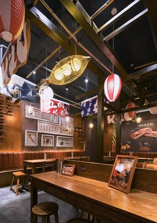 深夜食堂79㎡中式低调小食堂厨房中式现代餐厅设计图片赏析