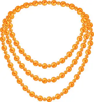 卡通金项链珍珠矢量图标,用于在白色背景上隔离的网页设计.