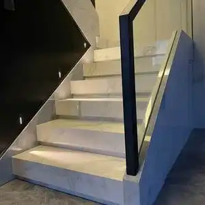 天然大理石楼梯踏步砖定制别墅家用室内防滑仿人造石板材台阶台面