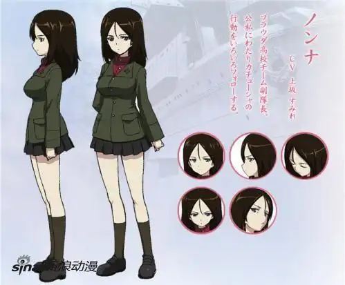 诺娜(声:上坂菫)此外,此前新浪动漫频道曾介绍《少女与战车》的热播