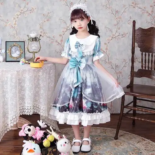 儿童童装女童洛丽塔公主洋气小女孩裙子lolita夏款连衣裙
