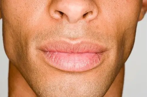 特写,男人,嘴唇
