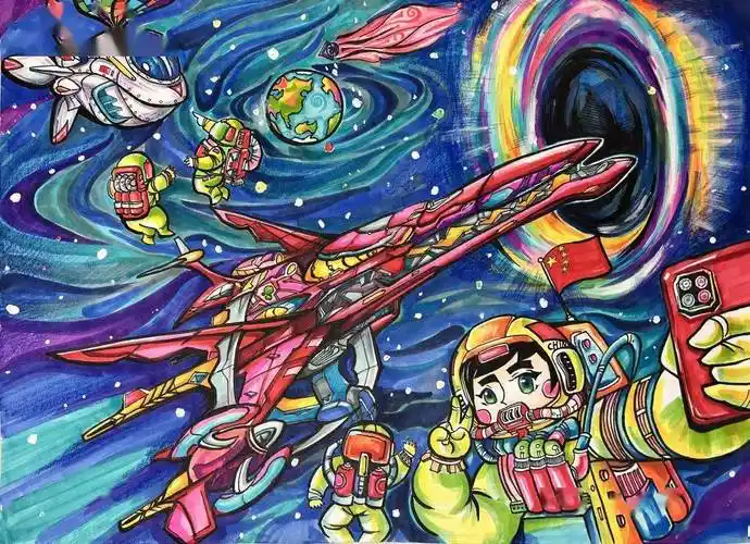 省青少年航空绘画大赛佳作出炉_指导老师_小学_作品