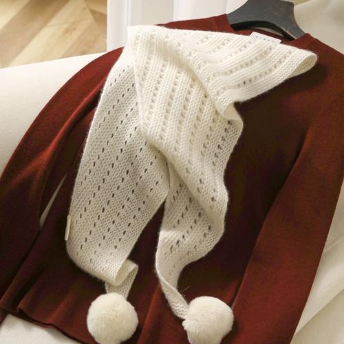 纯山羊绒围巾针织三角巾披肩外搭衬衫cashmere围脖