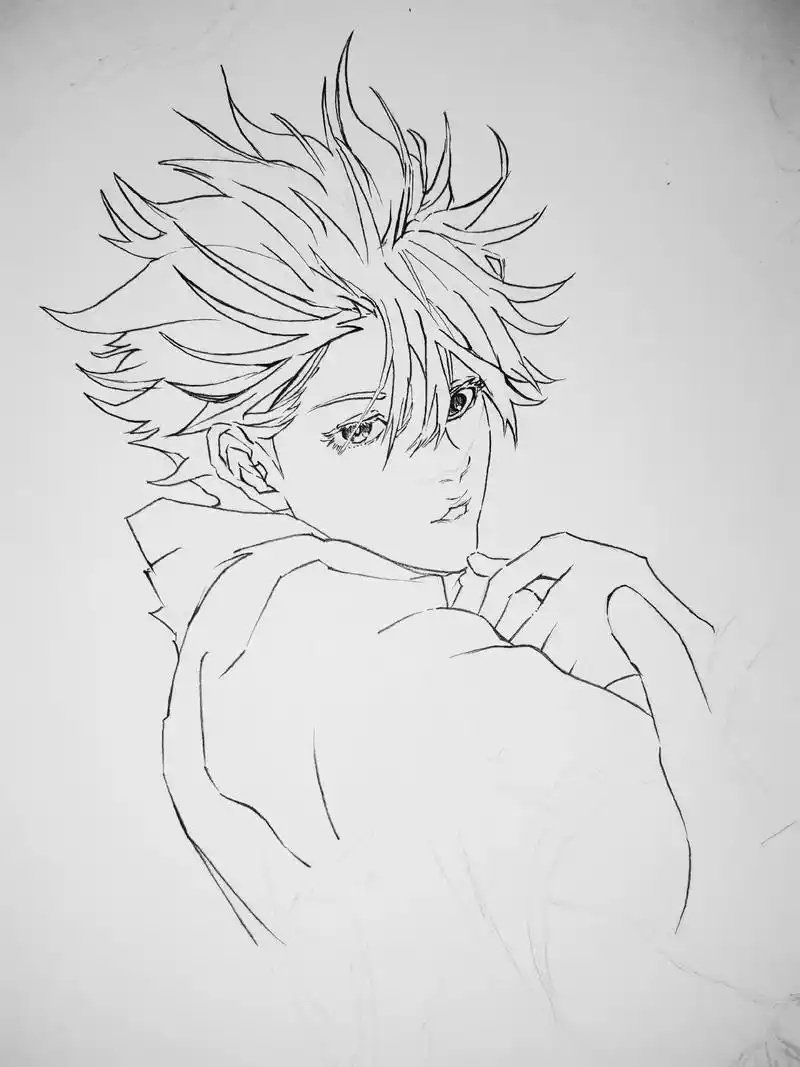 不懂就问 这人是天花板吗#五条悟 #临摹 #手绘 #日常瞎画 - 抖音