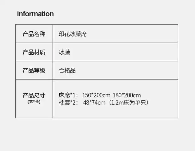 新款纯色冰藤席 冰藤席三件套 双人加大可折叠1.8m 冰川蓝 1.5*2.