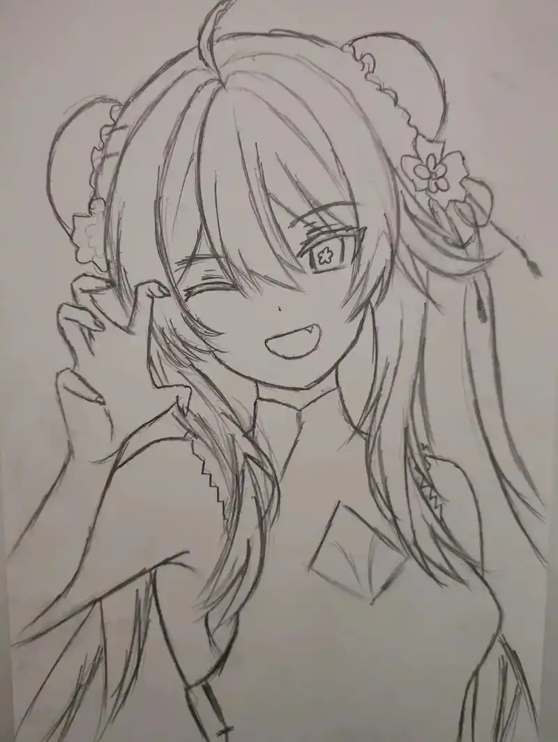 可爱的胡桃#原神 #胡桃 #手绘 #画画 #简笔画  - 抖音