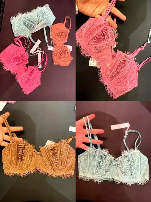 维密新品超梦幻的玛卡龙色系蕾丝内衣