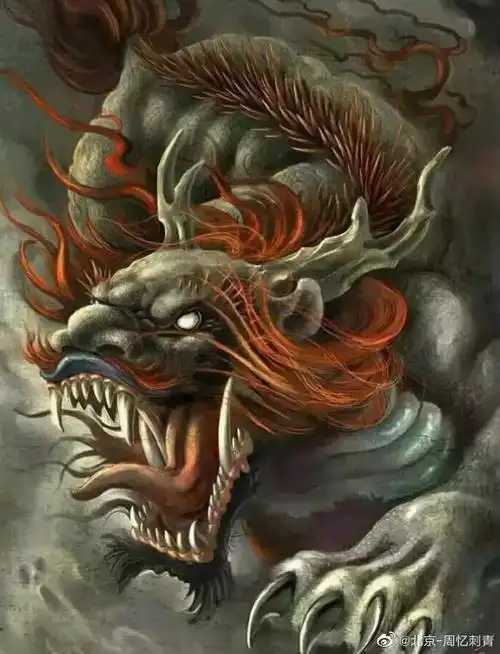 纹身作品推荐分享霸气侧漏的貔貅纹身真的太酷了!