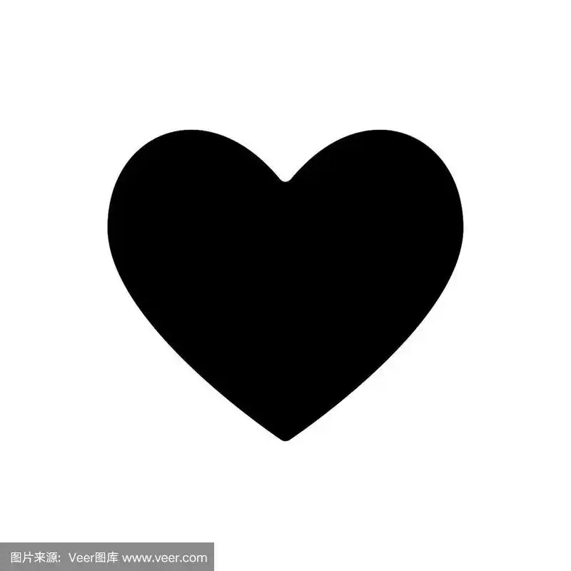 黑色心形孤立在白色背景上