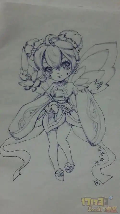 手绘活灵活现进阶后的蝴蝶仙子