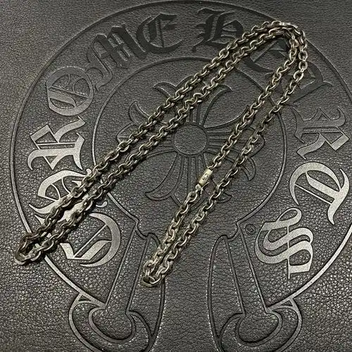 【宗克罗心配链】paper chain字母链子粗款刻字粗链925纯银项链