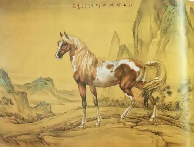 仰手接飞猱俯身散马蹄精骨工笔马作品欣赏