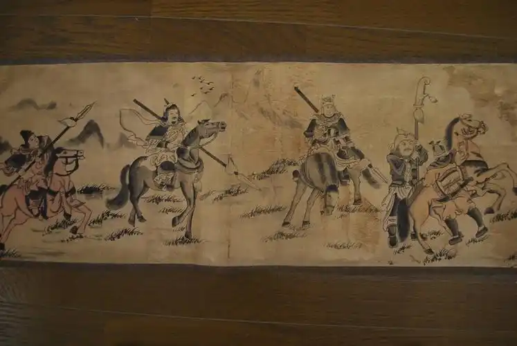 【复制】/金农 五虎上将図 巻物 印刷工芸品 挂轴☆宝船☆m-545