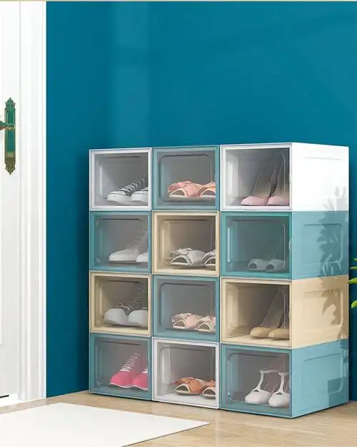 鞋盒收纳盒透明鞋子收纳柜抽屉式简易整理箱塑料收纳鞋架宿舍鞋柜