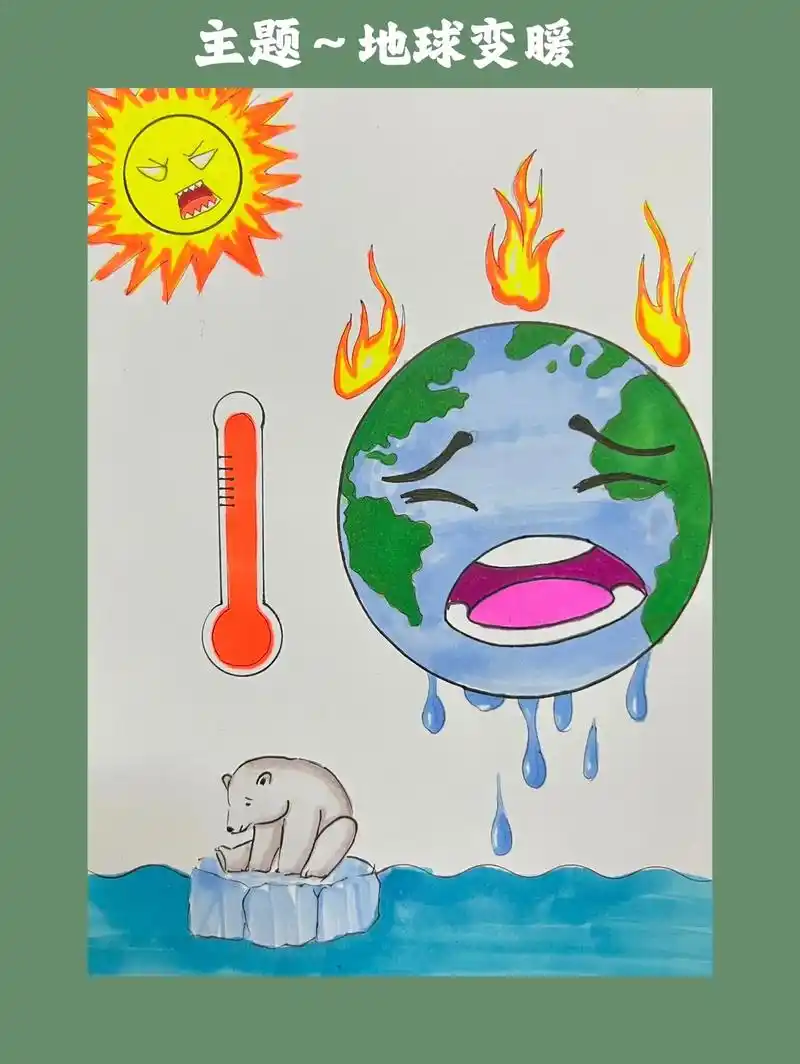 主题～保护地球.#简笔画 #一起学画画 #每日一画 #绘画练 - 抖音