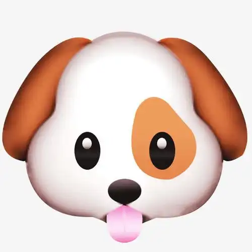 吐舌头的小黄狗表情卡通手绘