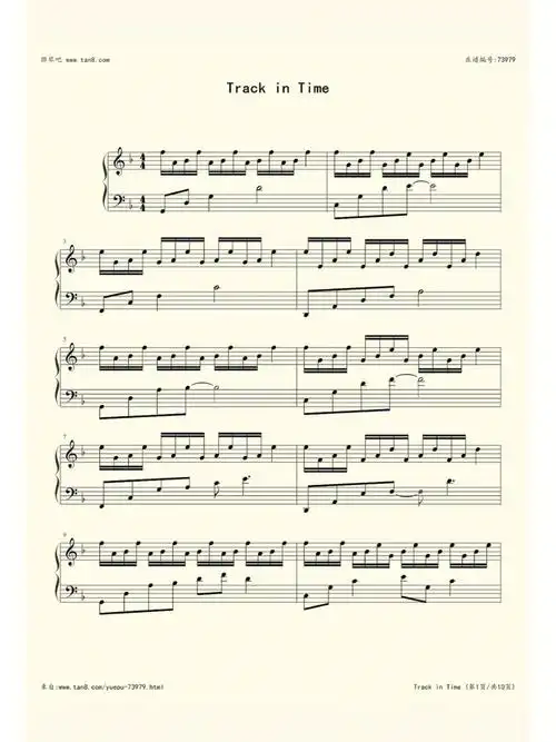 治愈系音乐trackintime钢琴曲谱五线谱