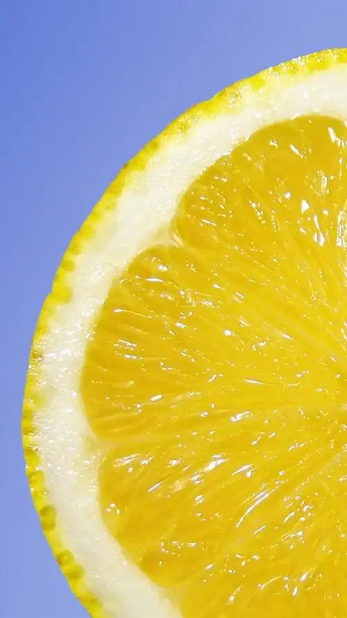 柠檬片,蓝色背景 iphone 壁纸